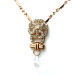 Necklace Pendant By Mariana Nirvana Coll. Floral Beaded Greens & Whites Austrian Crystals
