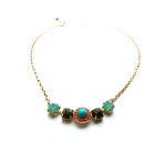 Mariana Necklace Pendant Turq, Jasper Mineral & Opal Swarovski Crystals My Treasures Coll.