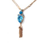 Mariana Necklace Pendant Alluring Blues Swarovski Crystals & Tassel Zambezi Africa Coll.