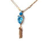 Mariana Necklace Pendant Alluring Blues Swarovski Crystals & Tassel Zambezi Africa Coll.