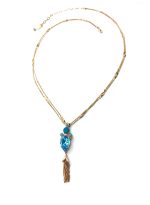 Mariana Necklace Pendant Alluring Blues Swarovski Crystals & Tassel Zambezi Africa Coll. - Image 3