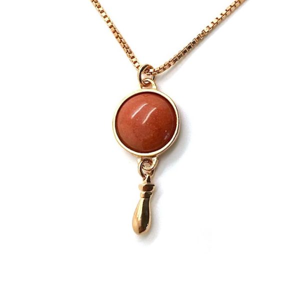 Mariana Necklace Pendant Simply Elegant Dolomite Coral Mineral My Treasures Coll.