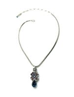 Mariana Necklace Pendant Floral Purple & Blue Swarovski Crystals Paradise Coll. - Image 3