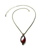 Mariana Necklace Pendant Pear Shaped Ruby & Jet Swarovski Crystals Paradise Coll. - Image 3
