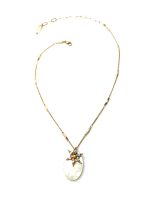 Mariana Necklace Pendant Glitzy Shell Mineral & AB Swarovski Crystal Ambrosia Coll. - Image 2