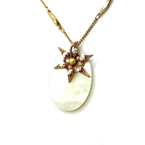 Mariana Necklace Pendant Glitzy Shell Mineral & AB Swarovski Crystal Ambrosia Coll.
