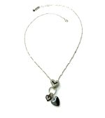 Mariana Necklace Pendant Triple Heart Black & Clear Austrian Crystals Sweet Summer Coll. - Image 2
