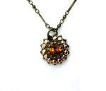 Mariana Necklace Pendant Stunning Smoked Topaz & Aurum Swarovski Crystals Nostalgia Coll.