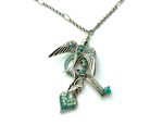 Mariana Necklace Pendant Bird & Charms in Greens Swarovski Crystals Ambrosia Coll.