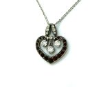 Mariana Necklace Pendant Heart Shaped Siam & Clear Austrian Crystals My Treasures Coll.
