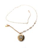 Mariana Necklace Round Locket Pendant Beaded Austrian Crystals Coco Icons Coll. - Image 2