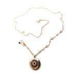 Mariana Necklace Locket Pendant Pearl Mineral & Siam Swarovski Crystal My Treasures Coll. - Image 3