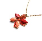 Necklace Pendant By Mariana Woman Beautiful Flower Shaped Coral Mineral - Image 3