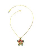 Necklace Pendant By Mariana Woman Timeless Fuchsia and Aqua Swarovski Crystals - Image 2