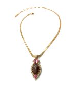 Necklace Pendant By Mariana Woman Hematite Mineral and Opal Swarovski Crystals - Image 2
