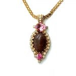 Necklace Pendant By Mariana Woman Hematite Mineral and Opal Swarovski Crystals