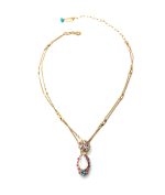 Mariana Necklace Pendant Lovely Pinks & Blues Swarovski Crystals Cocktail Hour Coll. - Image 2