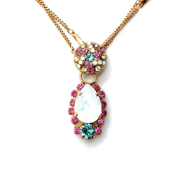 Mariana Necklace Pendant Lovely Pinks & Blues Swarovski Crystals Cocktail Hour Coll.