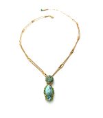 Necklace Pendant By Mariana Woman Turquoise Mineral and Blue Opal Swarovski Crystals - Image 3