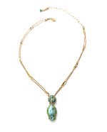 Necklace Pendant By Mariana Woman Turquoise Mineral and Blue Opal Swarovski Crystals - Image 2