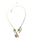 Mariana Necklace Chai Lucky Pendant Pearl Mineral & Turq Swarovski Crystal Sweet Summer Coll. - Image 2