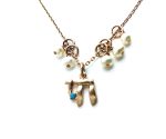 Mariana Necklace Chai Lucky Pendant Pearl Mineral & Turq Swarovski Crystal Sweet Summer Coll. - Image 3