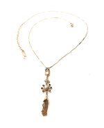 Mariana Necklace Pendant Fab Shell Mineral & Clear Swarovski Crystals Africa Coll. - Image 3