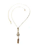 Mariana Necklace Pendant Fab Shell Mineral & Clear Swarovski Crystals Africa Coll. - Image 2