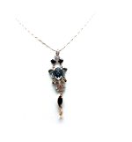 Mariana Necklace Pendant Finely Detailed Blacks Swarovski Crystals Adeline Odyssey Coll. - Image 3