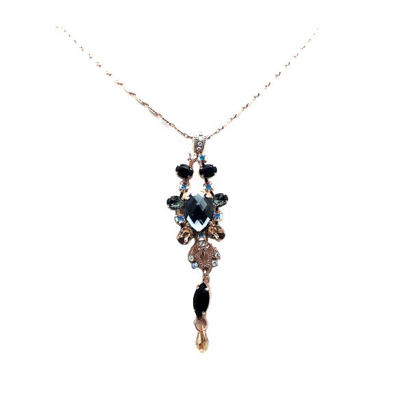 Mariana Necklace Pendant Finely Detailed Blacks Swarovski Crystals Adeline Odyssey Coll.