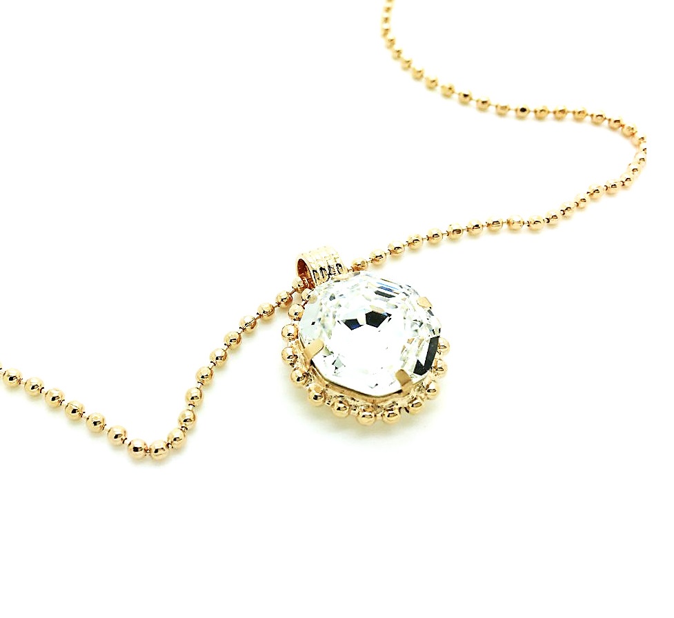 N-5678-3-001-RG (1) Mariana Necklace Pendant Stunning Clear Austrian Crystals Inspiration Coll. - Image 1