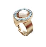 Mariana Ring Exquisite Lt Peach & Clear Swarovski Crystals Kalahari Africa Coll.