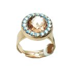 Mariana Ring Exquisite Lt Peach & Clear Swarovski Crystals Kalahari Africa Coll. - Image 2