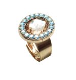 Mariana Ring Exquisite Lt Peach & Clear Swarovski Crystals Kalahari Africa Coll. - Image 3