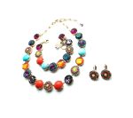 Mariana Jewelry Set Necklace,Bracelet,Earrings Turquoise,Aventurine Mineral & Swarovski Crystals Masai Africa Coll. - Image 3