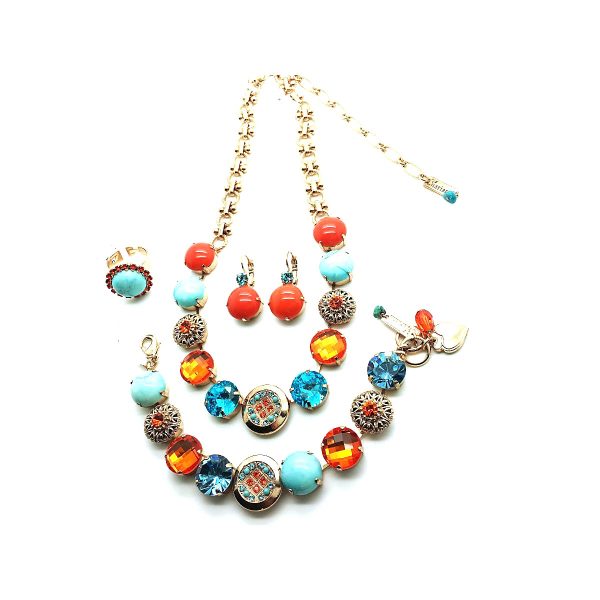 Jewelry Set By Mariana Woman Necklace, Bracelet, Earrings and Ring Swarovski Crystals