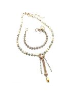 Mariana Jewelry Set Necklace & Bracelet White shell Mineral & Swarovski Crystals Aurora Odyssey Coll. - Image 2