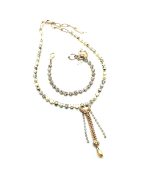 Mariana Jewelry Set Necklace & Bracelet White shell Mineral & Swarovski Crystals Aurora Odyssey Coll. - Image 3
