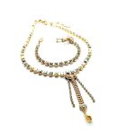 Mariana Jewelry Set Necklace & Bracelet White shell Mineral & Swarovski Crystals Aurora Odyssey Coll.