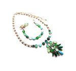 Mariana Jewelry Set Necklace, Bracelet Turquoise,Green Quartz Minerals & Swarovski Crystals Congo Africa Coll. - Image 2