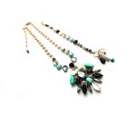 Mariana Jewelry Set Necklace, Bracelet Turquoise,White Shell Minerals & Swarovski Crystals Zanzibar Africa Coll.
