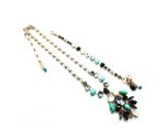 Mariana Jewelry Set Necklace, Bracelet Turquoise,White Shell Minerals & Swarovski Crystals Zanzibar Africa Coll. - Image 3