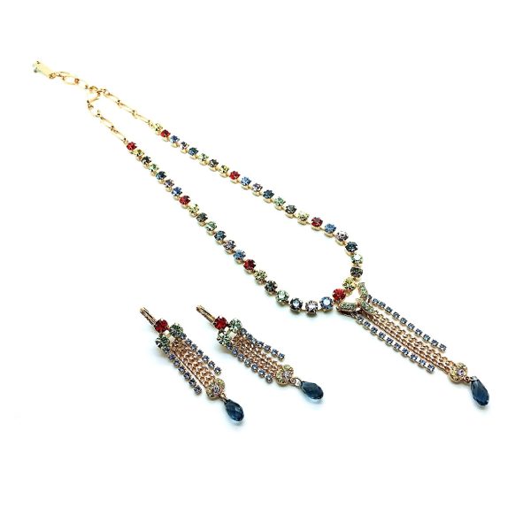Mariana Jewelry Set Necklace & Earrings Blue, Violet, Sapphire, Siam Austrian Crystals Gaea Odyssey Coll.