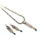Mariana Jewelry Set Necklace & Earrings Blue, Violet, Sapphire, Siam Austrian Crystals Gaea Odyssey Coll. - Image 2