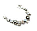 Mariana Bracelet White Shell & Flowers Shape Austrian Crystals My Treasures Coll. Silver Plated - Image 2
