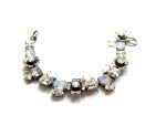 Mariana Bracelet White Shell & Flowers Shape Austrian Crystals My Treasures Coll. Silver Plated