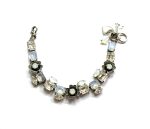 Mariana Bracelet White Shell & Flowers Shape Austrian Crystals My Treasures Coll. Silver Plated - Image 3