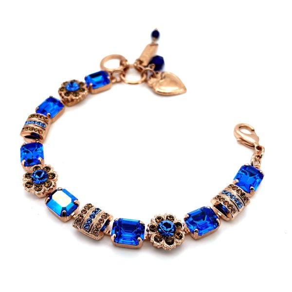 Bracelet By Mariana Woman Elegant Sapphire and Smoked Topaz Swarovski Crystals