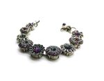 Mariana Bracelet Exquisite Floral Purple & Blacks Swarovski Crystals Ambrosia Colll. - Image 2