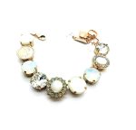 Mariana Bracelet Floral & Round Whites Swarovski Crystals Silk Road Coll.